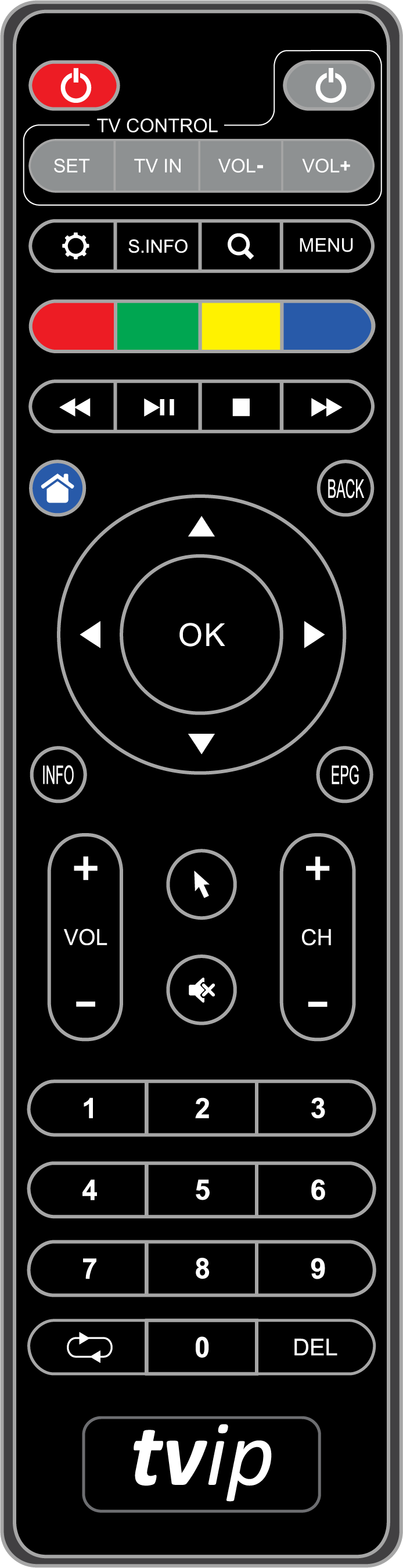 Как синхронизировать пульты приставке. Пульт для телевизора TVIP. Пульт TVIP кнопки управления. Пульт TVIP TV Control. Кнопки на пульте приставки TVIP.